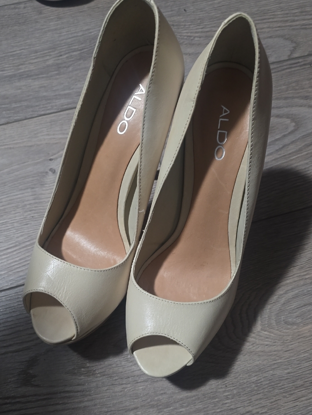 ALDO Cream Open-Toe Classic Pumps